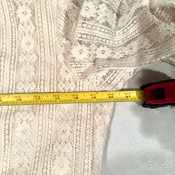 Jack Bryan Vintage Semi Sheer Lace Long Sleeve Maxi Dress Cream Size Large - Picture 10 of 10